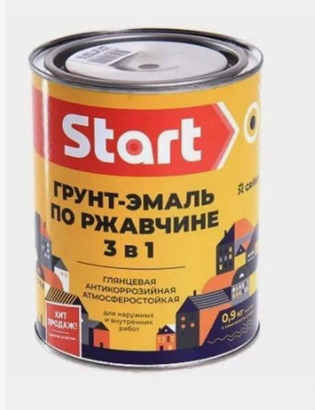 Грунт-эмаль по ржавчине 3в1 5кг оранж СТАРТ