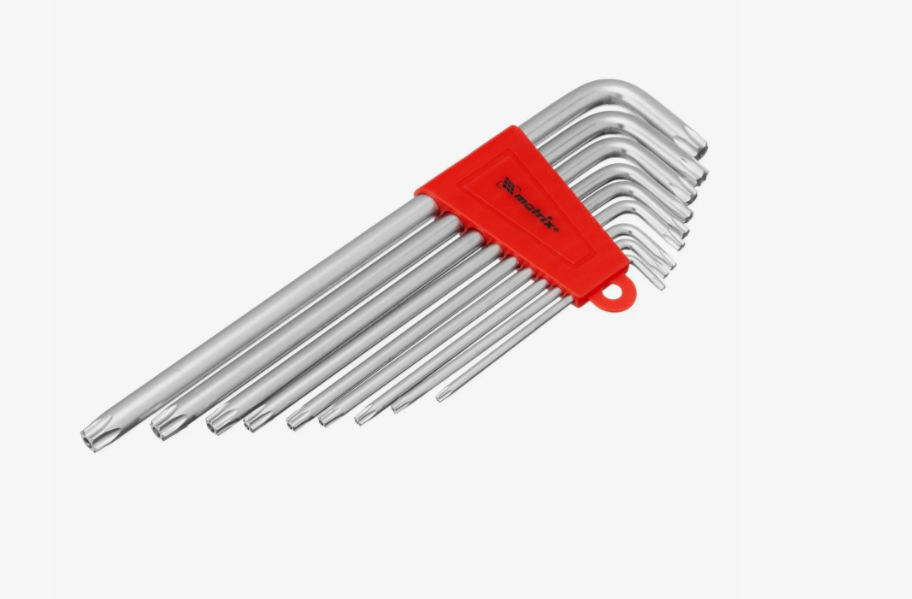 Набор ключей имбусовых Torx , 9 шт, T10-T50, CrV, удлиненных, с сатиновым покрытием Matrix