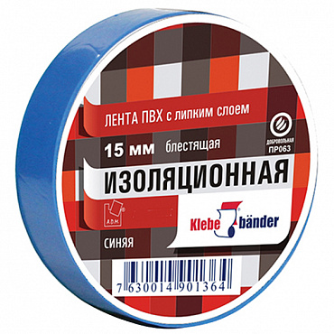 Изолента ПВХ 15/20м синяя UNIBOB