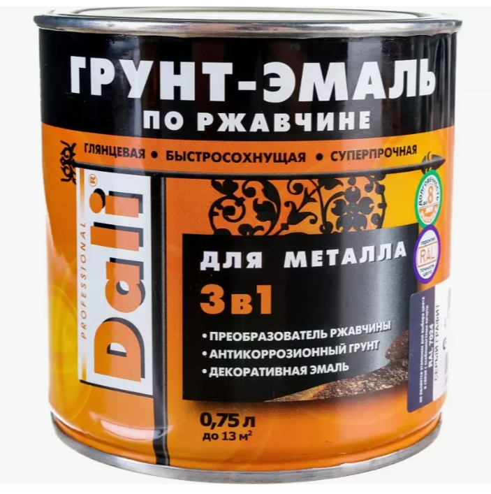 Грунт-эмаль по ржавчине Рогнеда 2 л белый RAL 9010