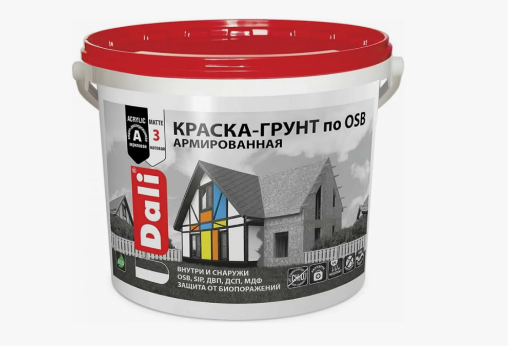 Краска-грунт по OSB фасад 3кг DALI