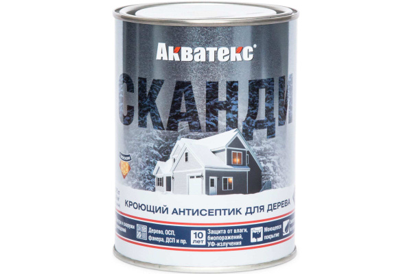 Защитно-декоративное покрытие АКВАТЕКС Сканди 0.75 л, цвет лакрица