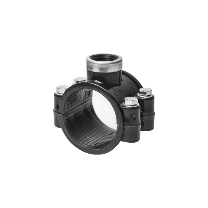Седелка ПЭ с внутр труб резьбой 125-3/4" 4 болта обж