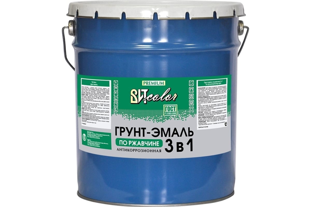 Грунт-эмаль по ржавчине 3в1 10 кг черная ВИТ color