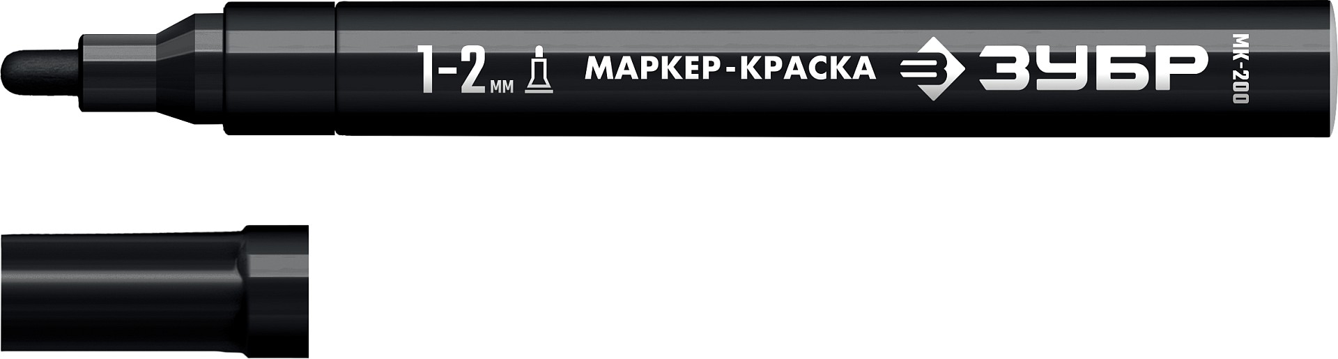Маркер-краска 1-2мм черный ЗУБР