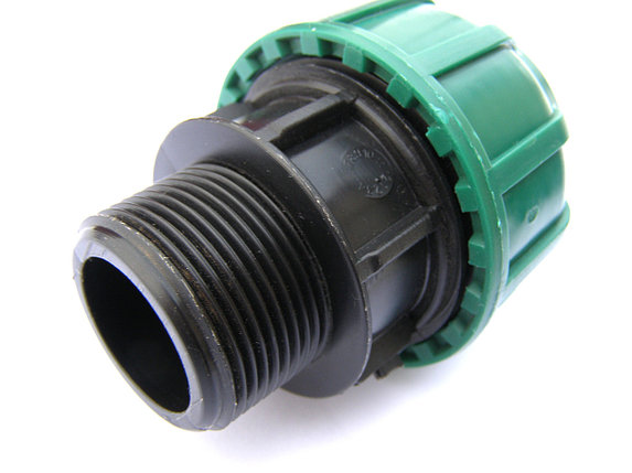 Муфта переход ПЭ с нар труб резьб 75х3'' (обж. ) POELSAN GREEN !!