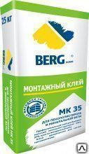 Клей 25 кг монтаж д/плит мин.ваты МК-35 BERGhome
