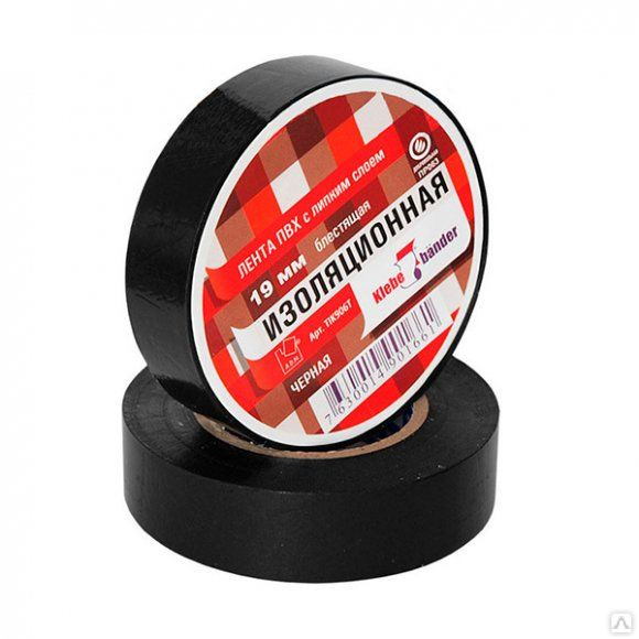 Изолента ПВХ 19/20м черная UNIBOB