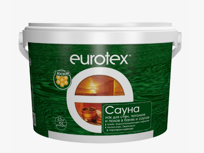 Защита саун лак 0,9кг EUROTEX-САУНА Рогнеда