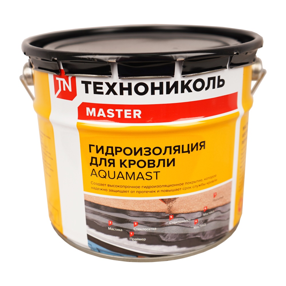 Мастика 3кг резино/битум для кровли AquaMast ТЕХНОНИКОЛЬ