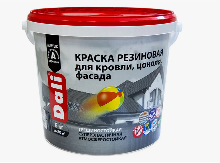 Краска ВД резиновая 3кг. зеленая DALI