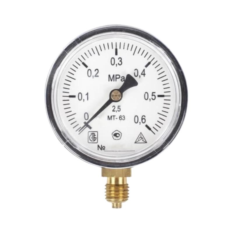 Манометр 160х1/2'' 16 бар МД02 (нижн радиал подкл, корпус сталь, минстекло) ЭКОМЕРА