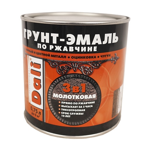 Грунт-эмаль молотковая по ржавчине 0,75 кг бронза РОГНЕДА