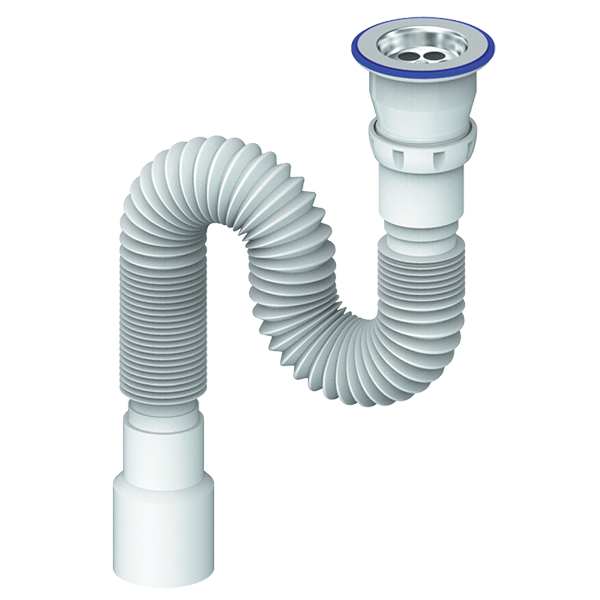 Гофросифон 1 1/2х40х50 D220 INICORN (800 мм) с нержавеющей чашкой