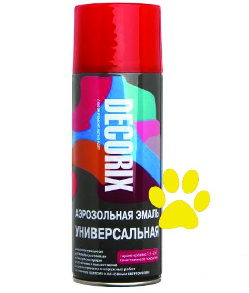 Краска аэроз 520мл универ желтая А07 DECORIX
