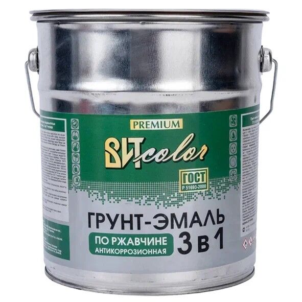Грунт-эмаль по ржавчине 3в1 5кг зеленая ВИТ color