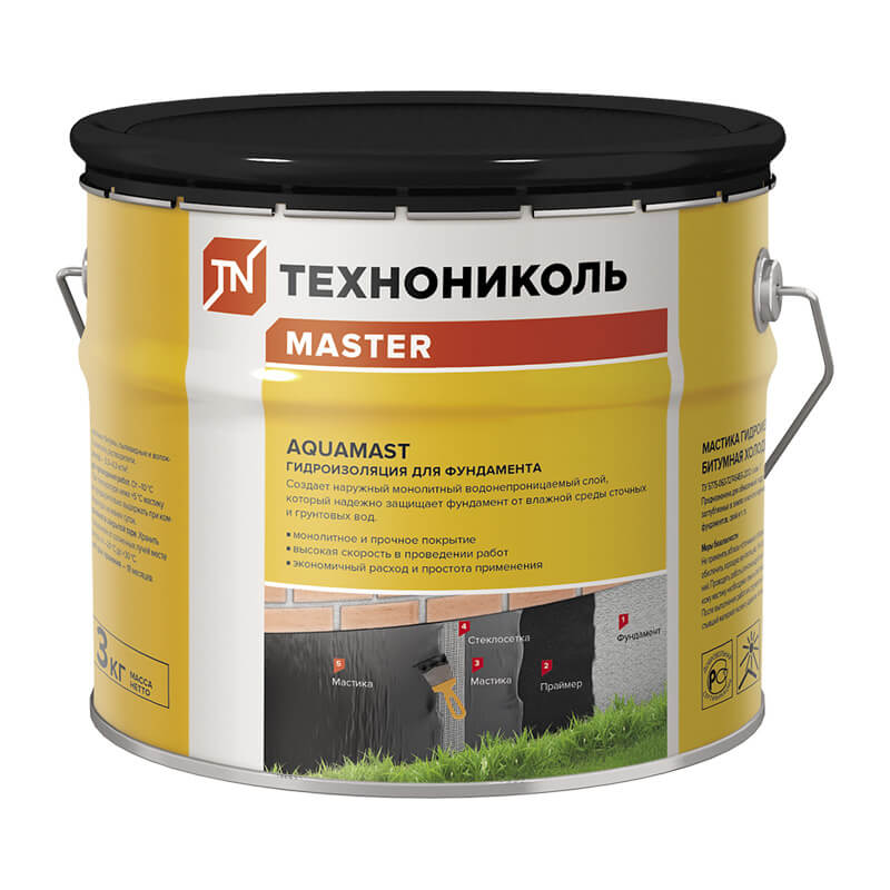 Мастика 3кг битумная для фундамента ТЕХНОНИКОЛЬ